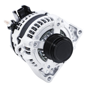 BDELI alternator front view showing mounting points and clean finish for easy installation