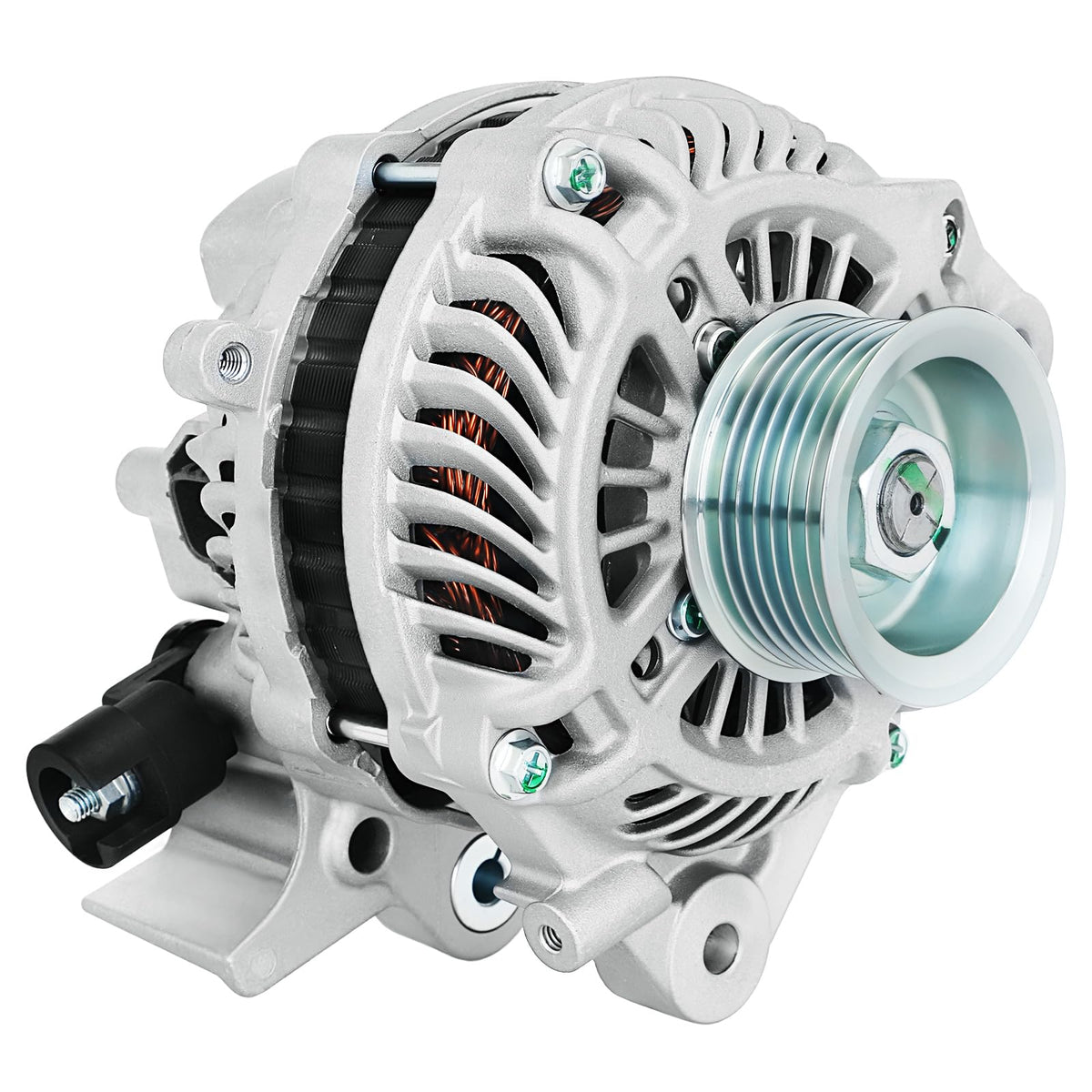 BDELI alternator front view showing clean housing and bolt pattern for easy fit