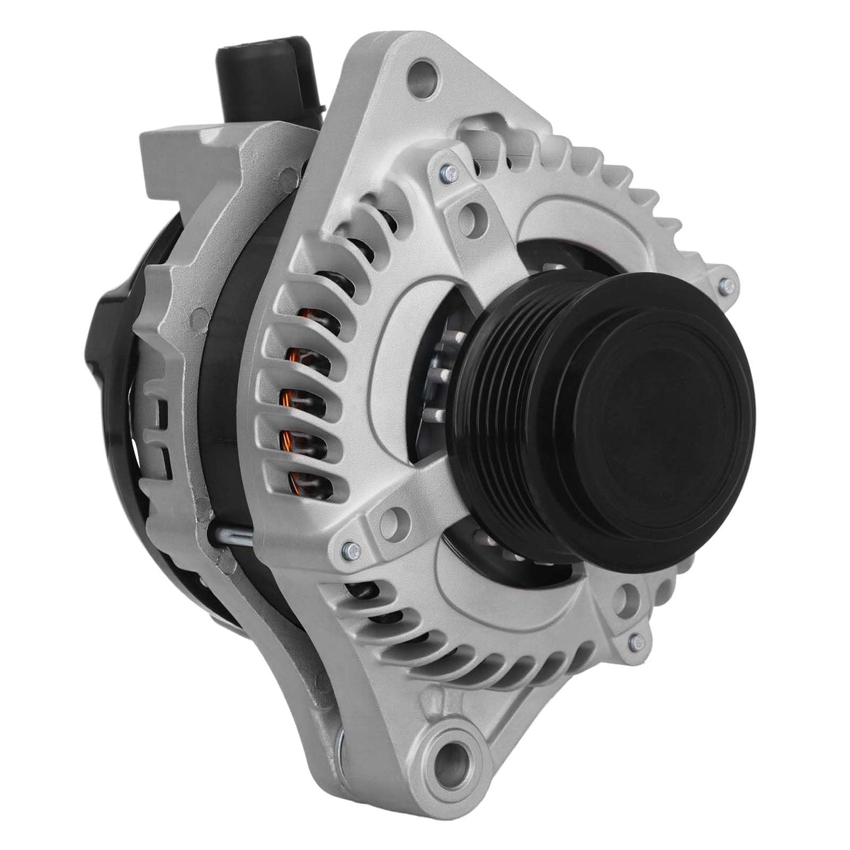 BDELI alternator front view showing complete assembly and ready-to-install reliability