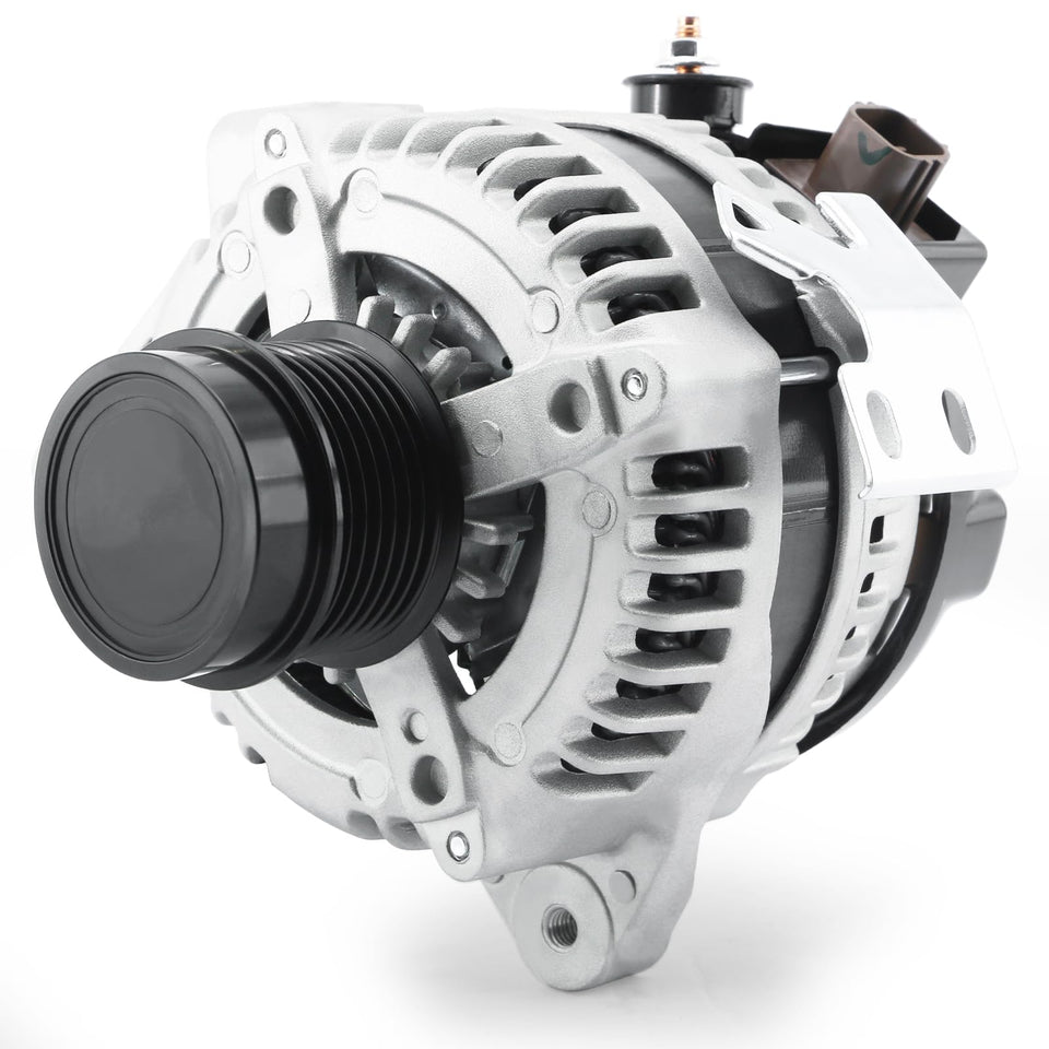 BDELI alternator front view showing mounting points and compact design benefit