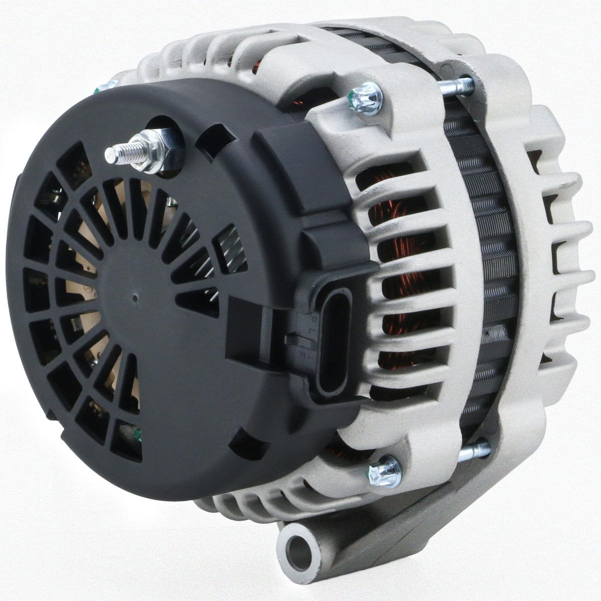 BDELI alternator installed in engine bay showing correct OEM alignment and clearance