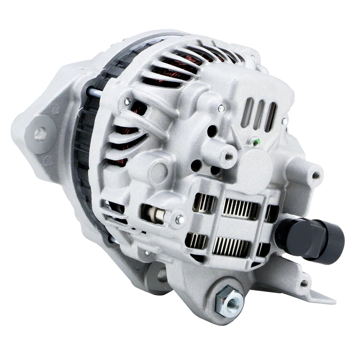 BDELI alternator installed in engine bay showing direct-fit replacement advantage