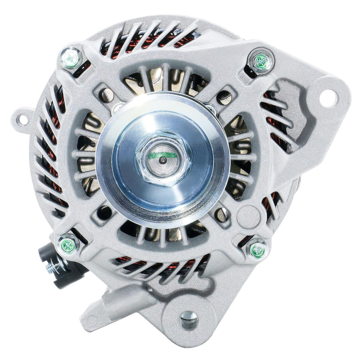 BDELI alternator pulley and mounts closeup showing durable components