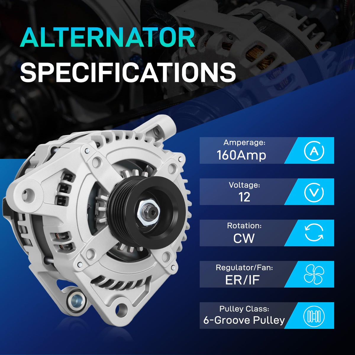 BDELI alternator side profile displaying shape and connector alignment benefit