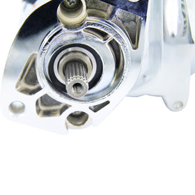 BDELI starter installed on Harley demonstrating direct-fit replacement and improved cranking