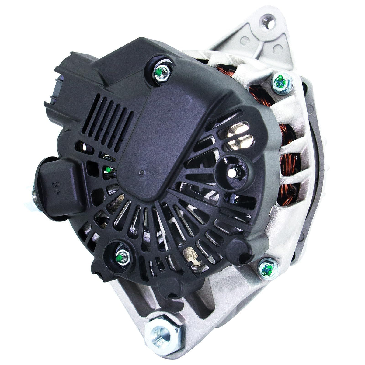 BDELI alternator close-up of regulator and electrical plug ensuring correct connection