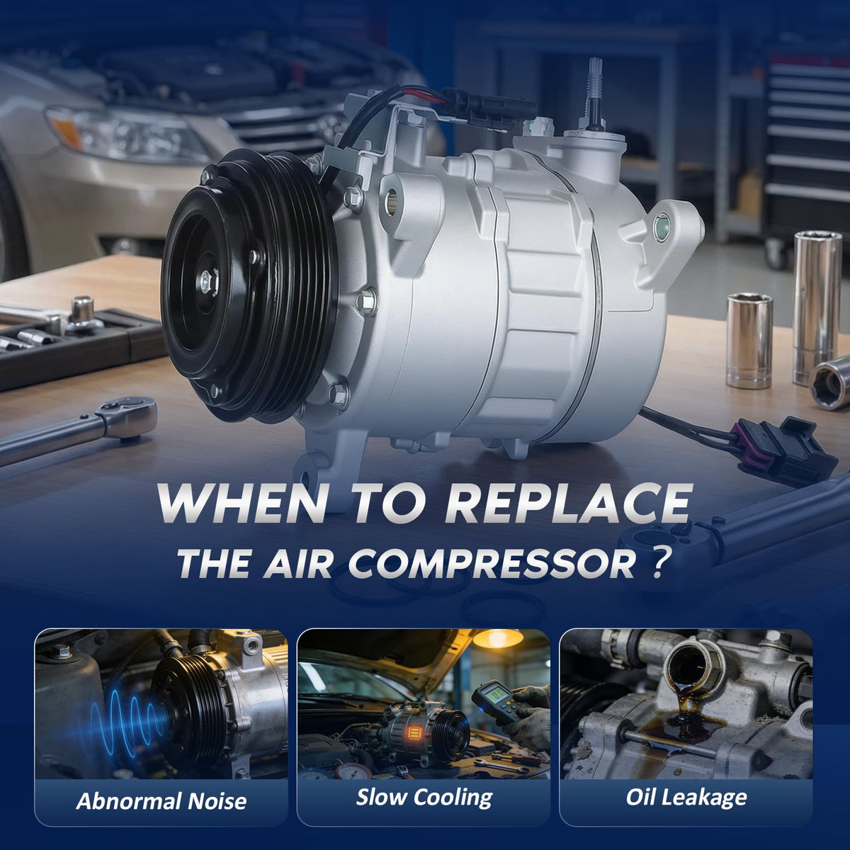 BDELI compressor installed in engine bay demonstrating OEM-style compatibility