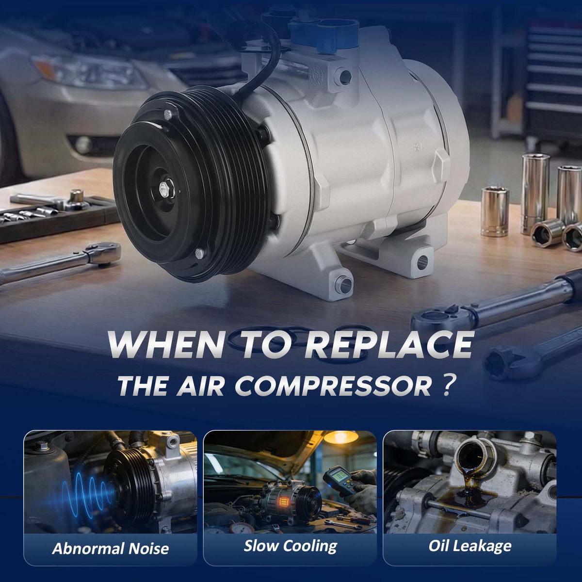 BDELI compressor label and part numbers visible to confirm cross-reference accuracy