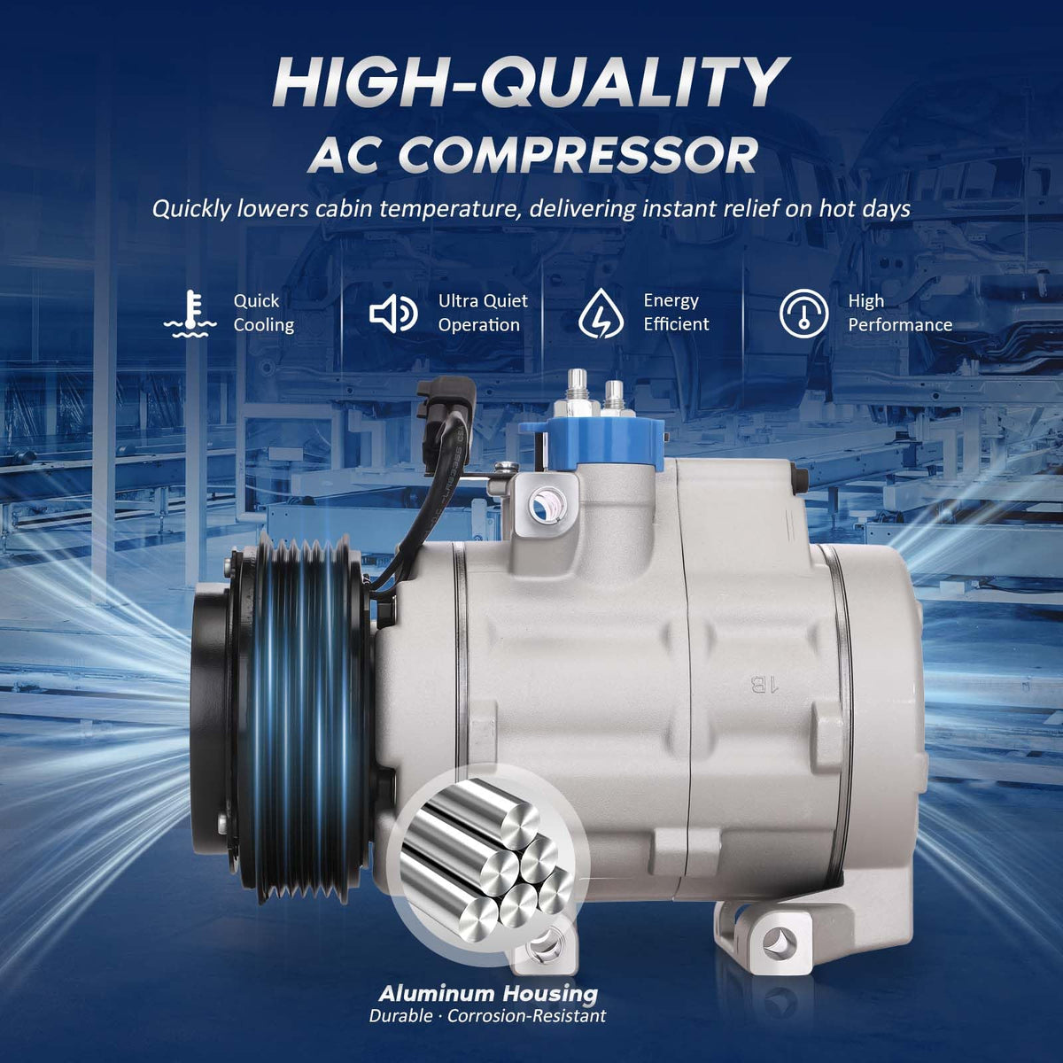 BDELI compressor mounting bracket angles displayed for direct-fit compatibility and alignment