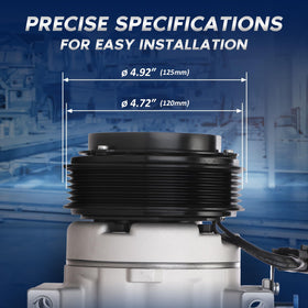 BDELI compressor pulley detail with six grooves for correct belt fit and smooth operation
