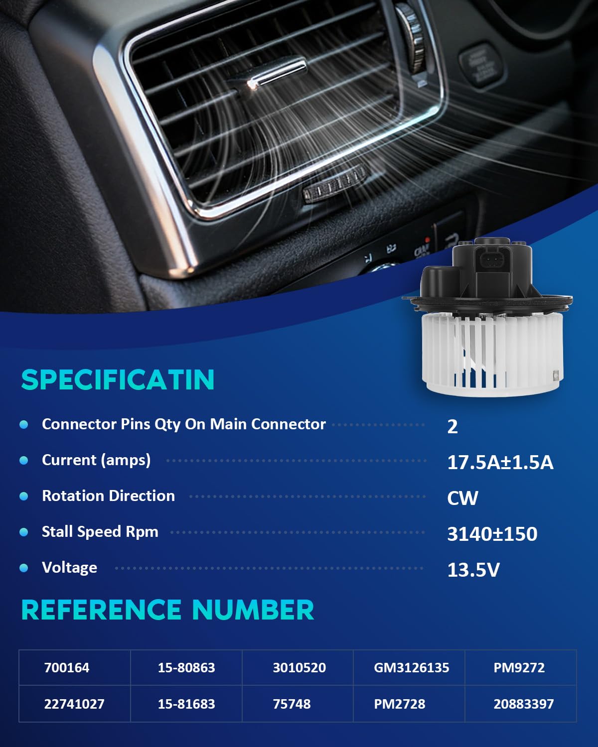 BDELI fan blade detail showing balanced wheel for quieter airflow and improved performance