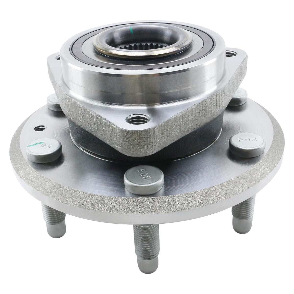 BDELI front hub assembly showing mounting face and studs for accurate fit