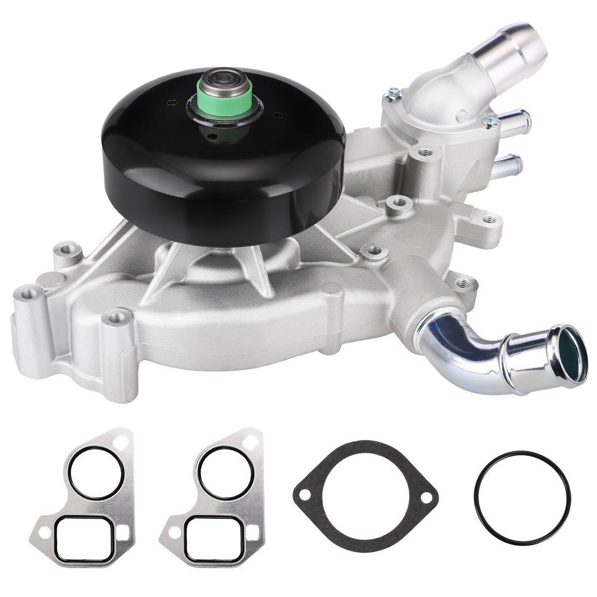BDELI front view water pump assembly showing complete kit and fitment benefits