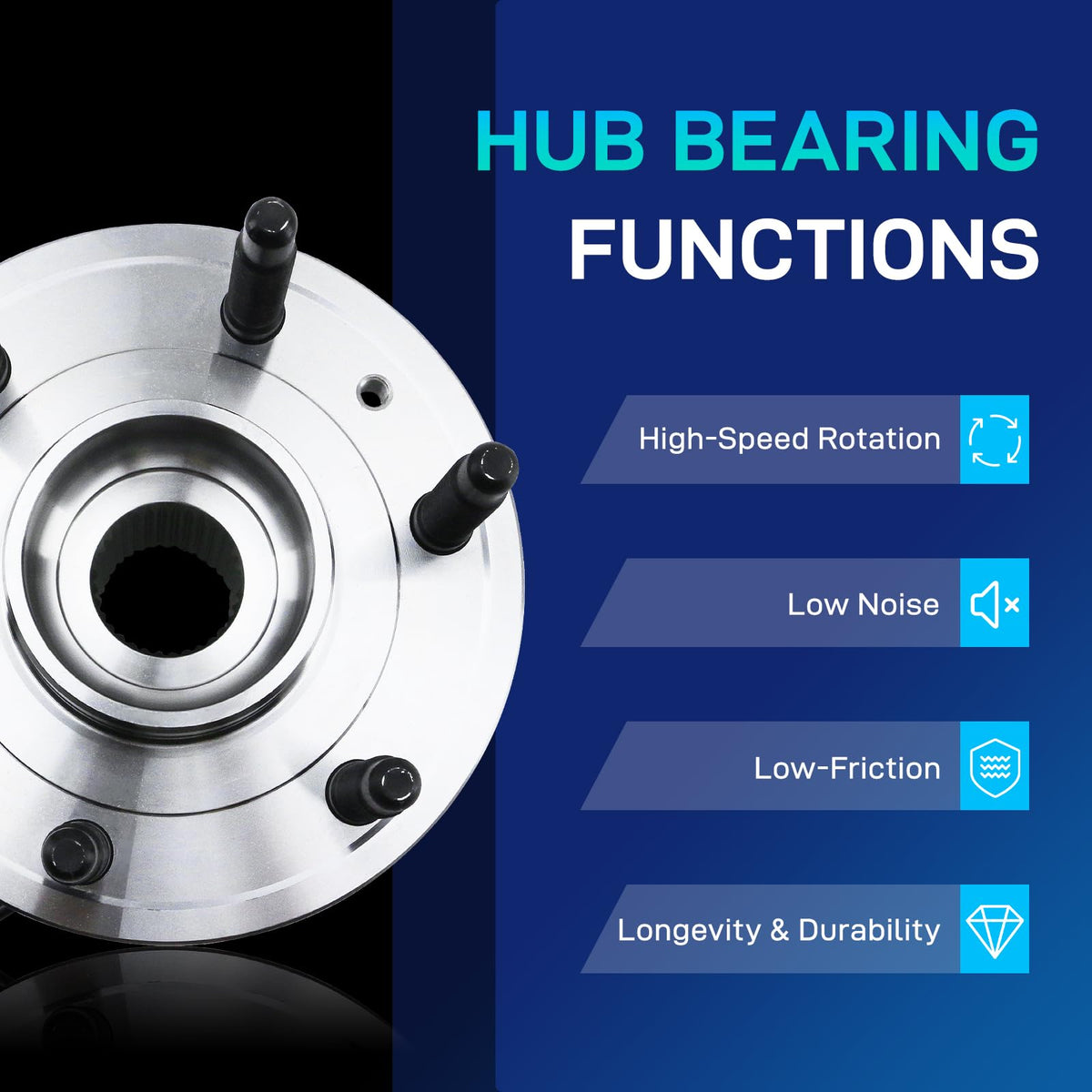 BDELI hub mounted on wheel stud assembly demonstrating easy fitment