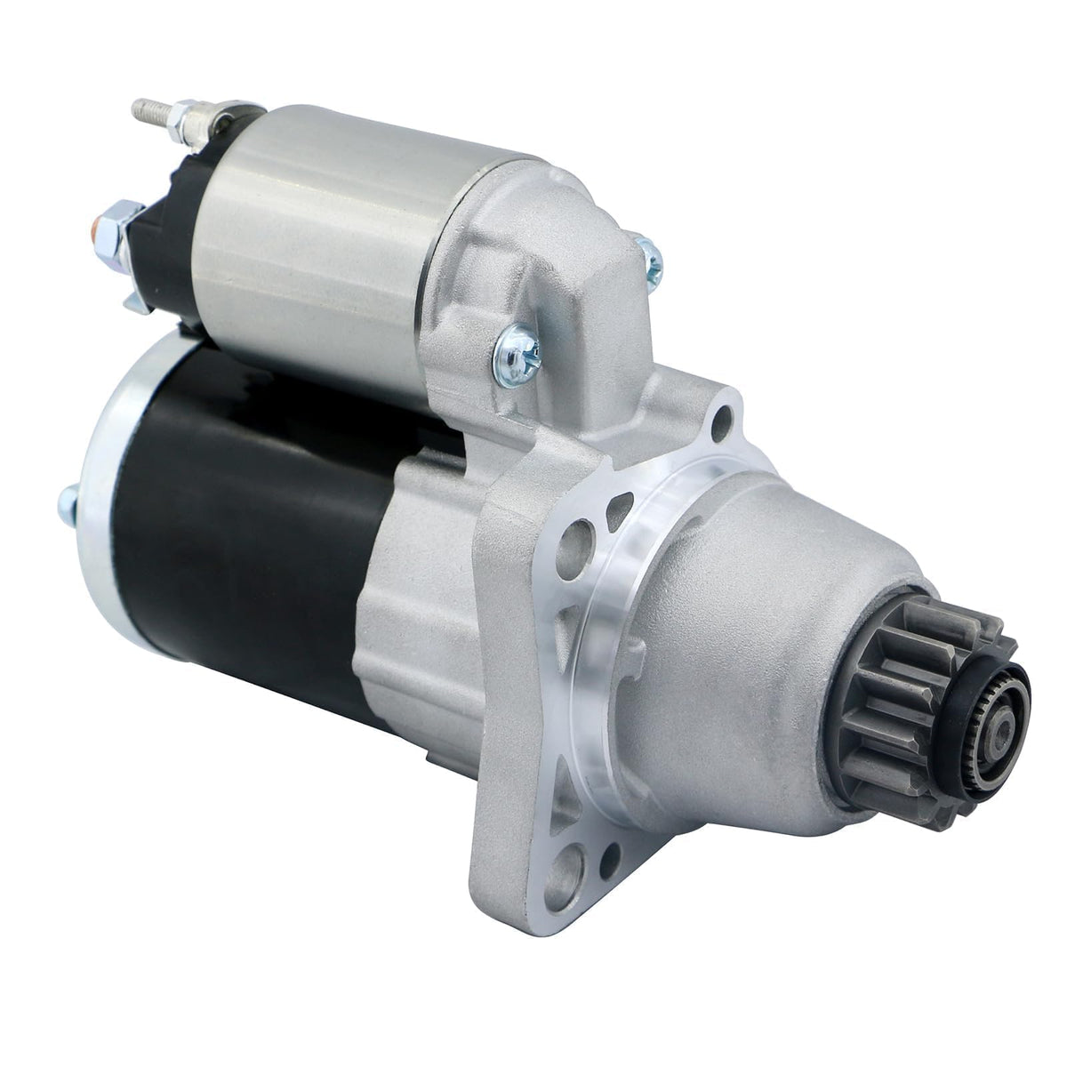 BDELI starter motor front view showing robust construction and reliable replacement