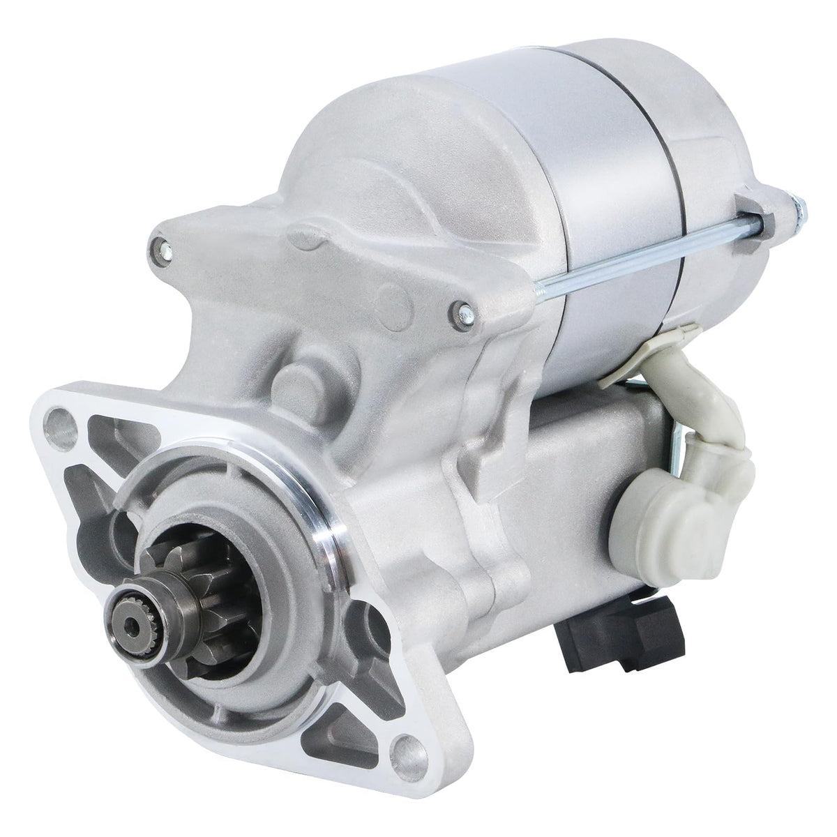 BDELI starter front view showing bolt bosses and electrical terminals for easy fit