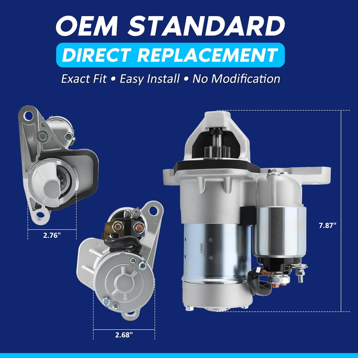 BDELI starter mounting flange detail highlighting bolt holes for easy installation