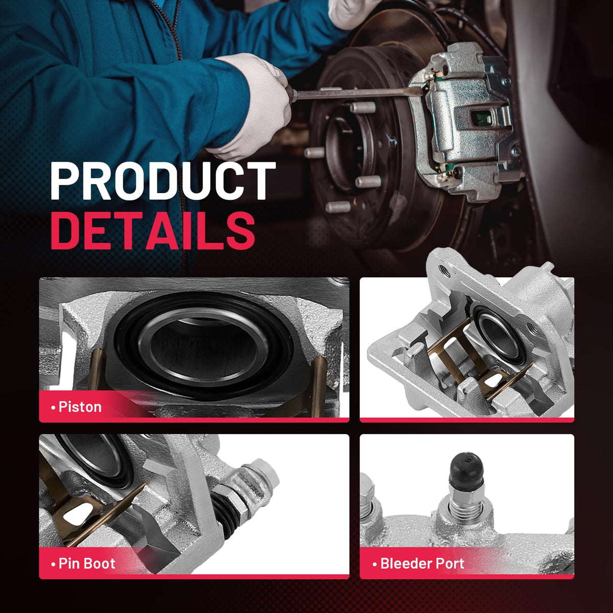 BDFHYK caliper installed on rotor demonstrating direct-fit replacement benefit