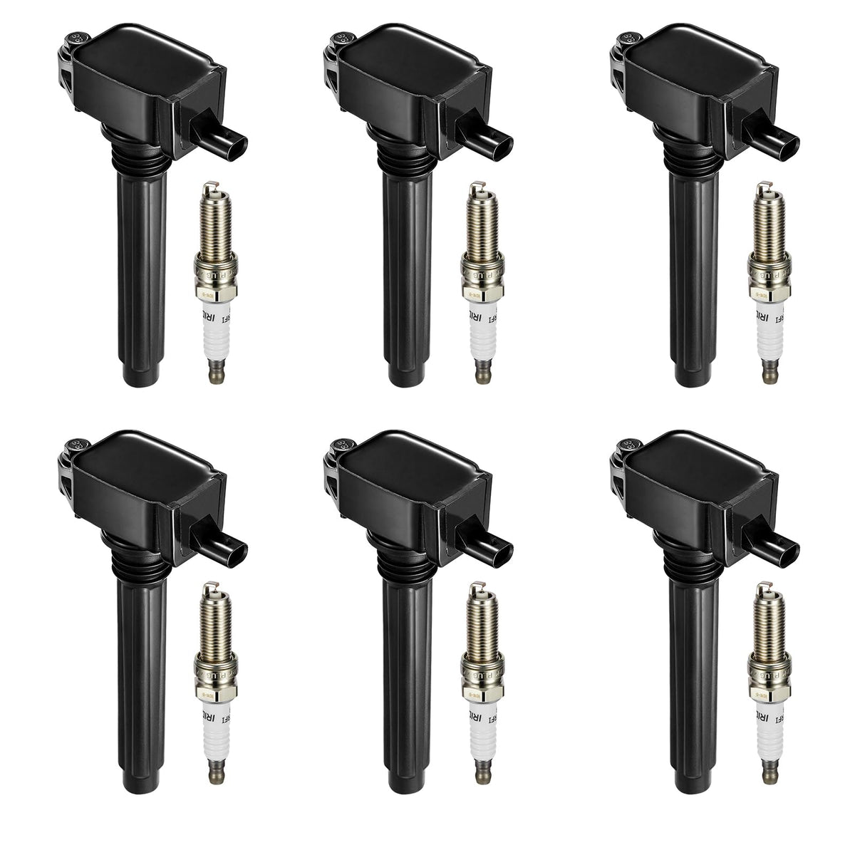 BDFHYK front packaging showing six coil packs and plugs, clear fitment benefit