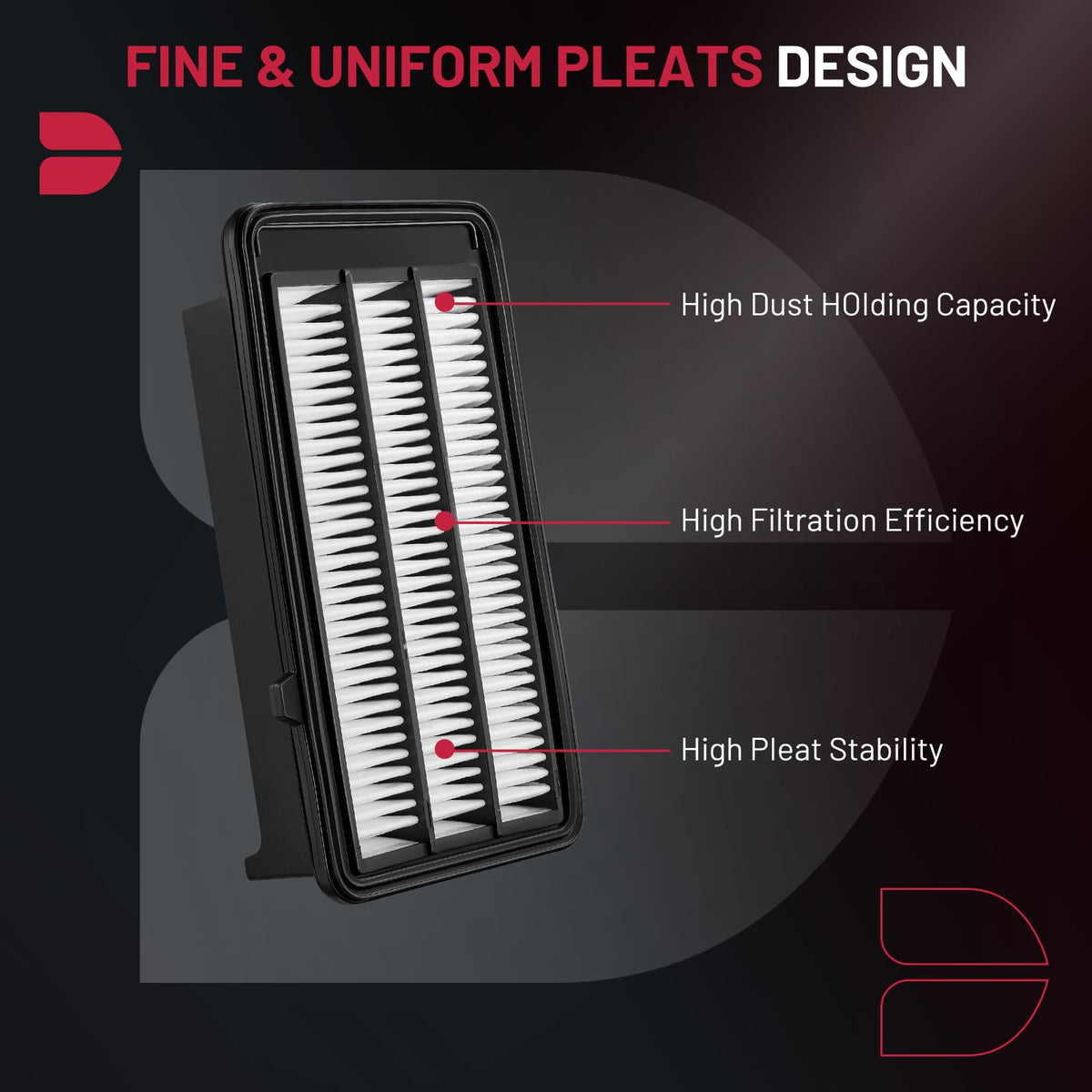 BDFHYK engine filter close texture highlighting filtration media benefit