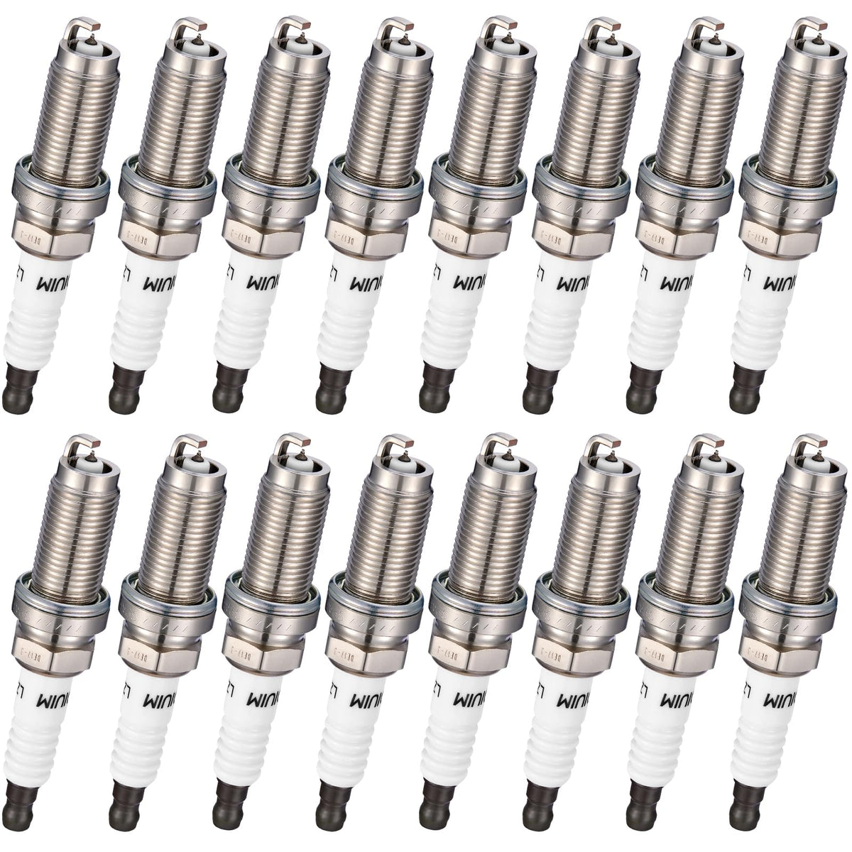 BDFHYK front packaging showing all 16 spark plugs and neat arrangement for easy identification and benefit