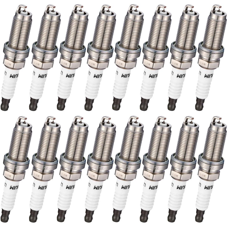 BDFHYK front packaging showing all 16 spark plugs and neat arrangement for easy identification and benefit