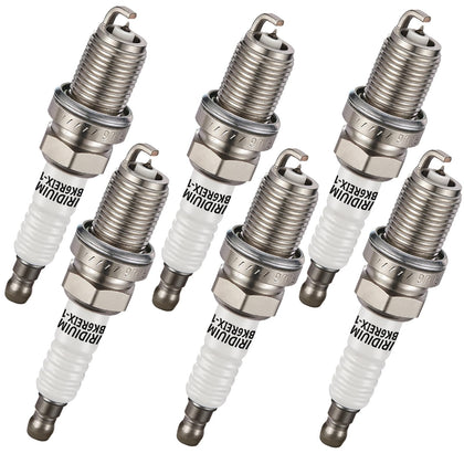 BDFHYK front packaging showing set of six spark plugs and compatibility benefits