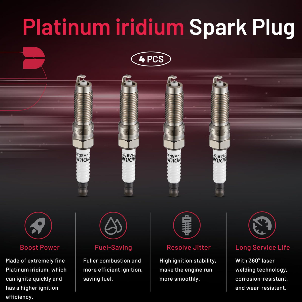 BDFHYK spark plug installed in a Fusion engine demonstrating direct-fit benefit