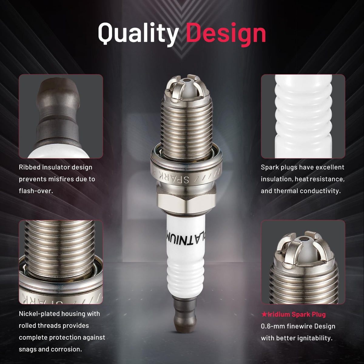 BDFHYK ceramic insulator detail showing high-strength thermal resistance benefit