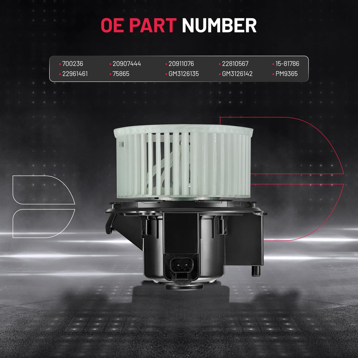 BDFHYK blower motor beside ruler showing scale for correct fitment benefit