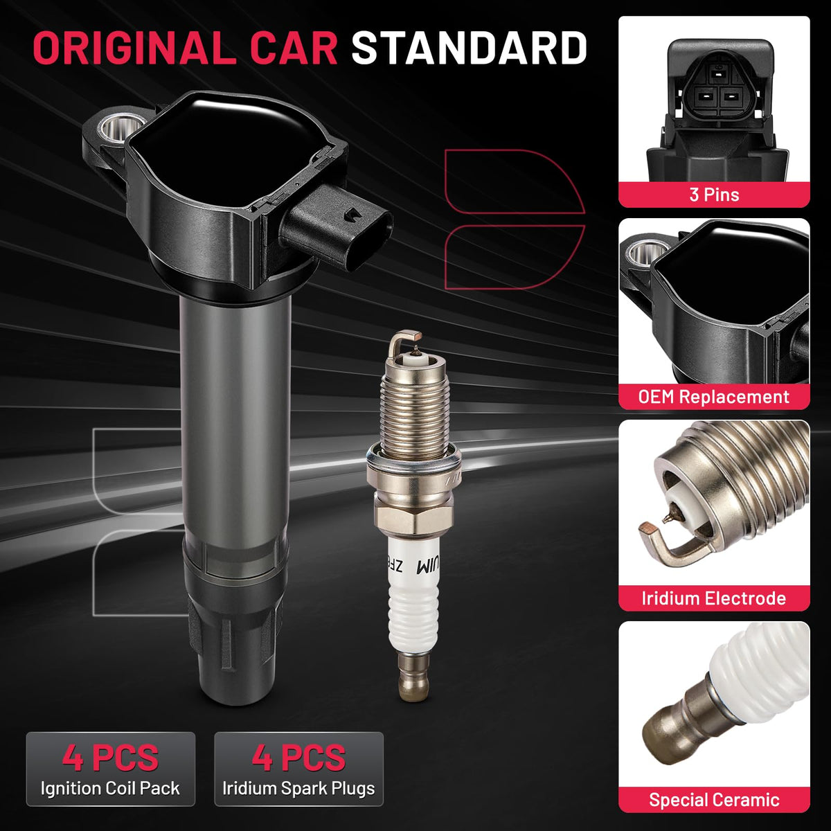 BDFHYK spark plug ceramic side profile showing heat resistance benefit