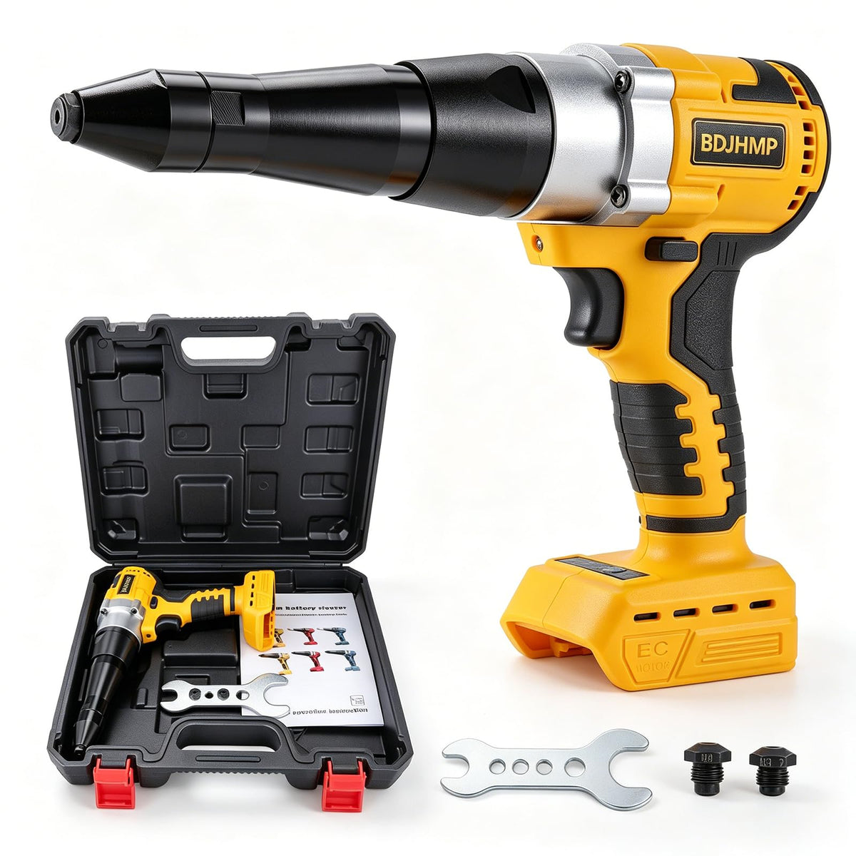 BDJHMP rivet gun front view showing compact design and quick handling benefit