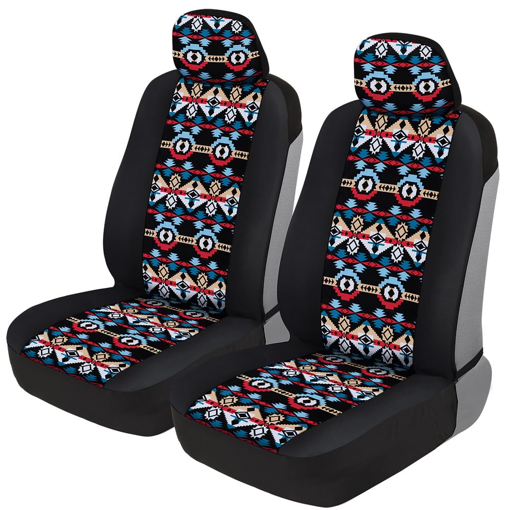 BDK front view showing aztec pattern covers and matching headrests for instant style