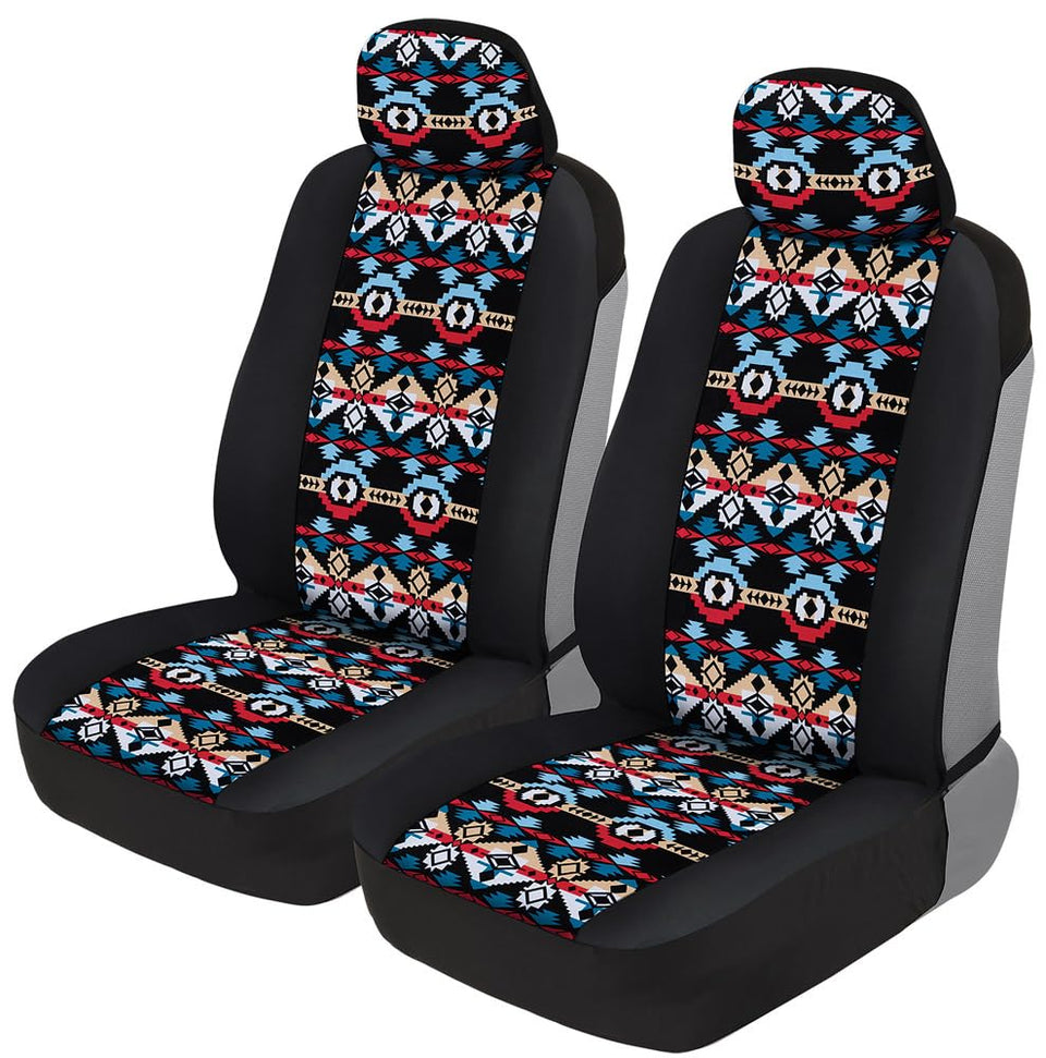 BDK front view showing aztec pattern covers and matching headrests for instant style