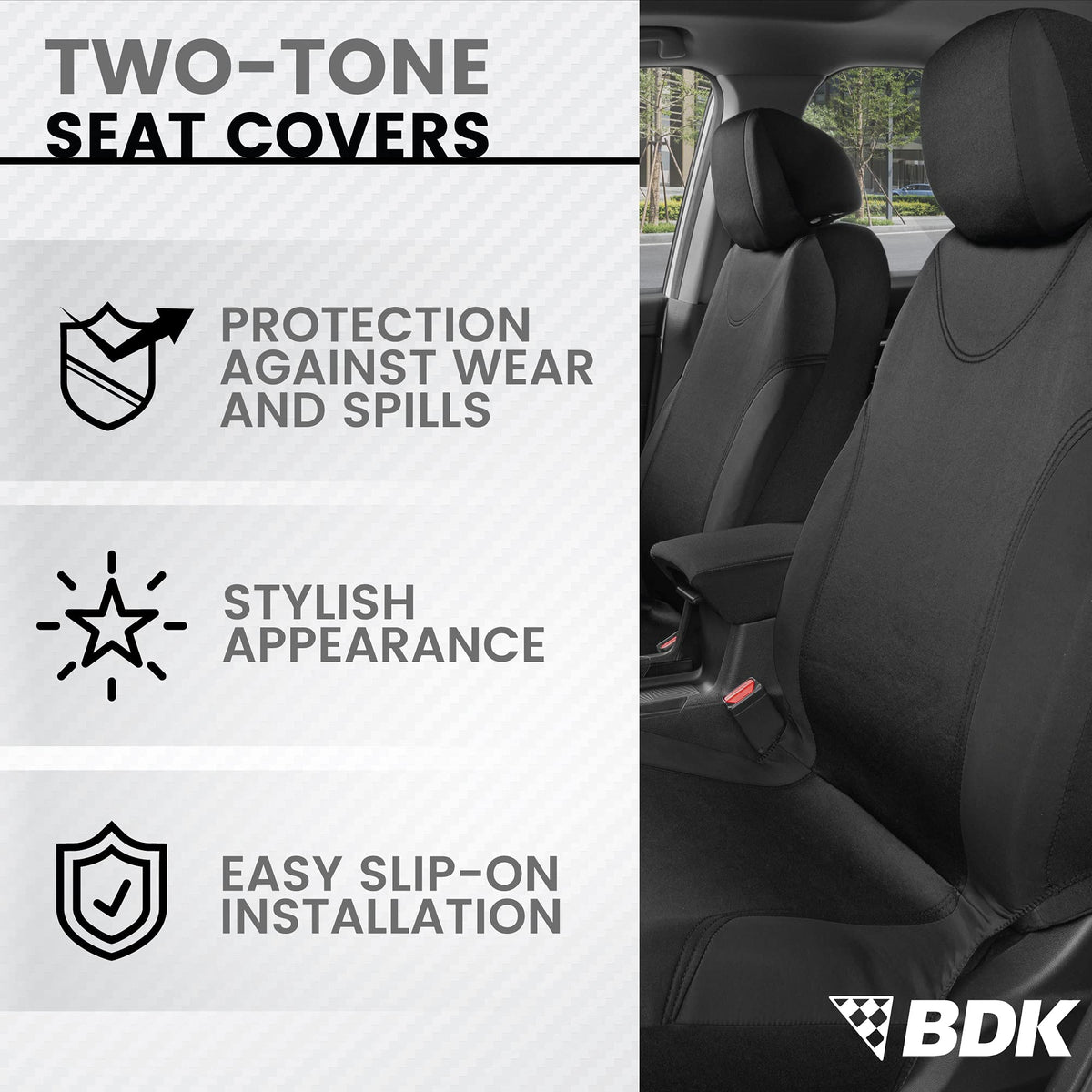 BDK rear bench cover installed protecting seats and functionality