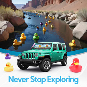 BDK Duck Duck Jeep next to tape measure demonstrating the 53 by 16.5 inch fit