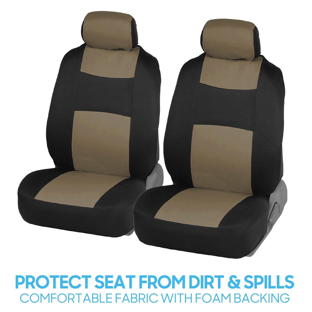 BDK headrest covers closeup highlighting neat fit benefit