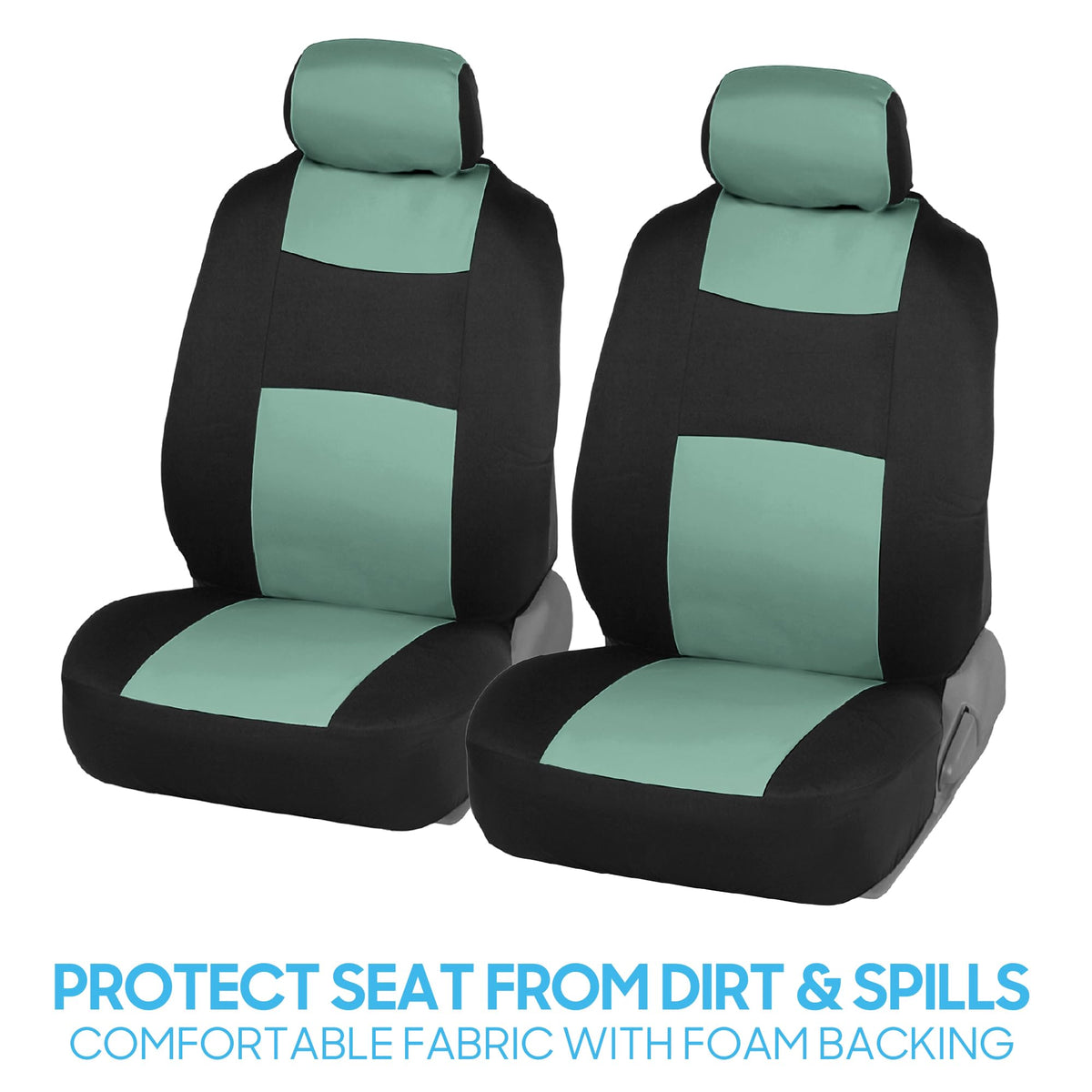 BDK headrest covers mint on black highlighting clean matched finish