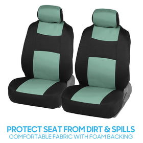 BDK headrest covers mint on black highlighting clean matched finish