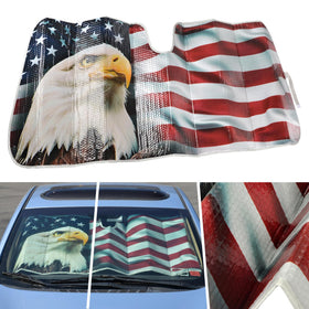 BDK visor in parked car at beach protecting interior during outdoor activities