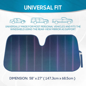 BDK sunshade in parked car scene blocking sun and protecting dash