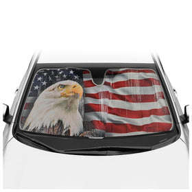 bdk patriotic eagle front overview showing flag design and full windshield coverage benefit cooling
