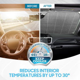 bdk patriotic eagle in vehicle installed on windshield demonstrating quick setup and shade benefit