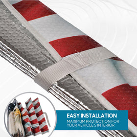 bdk patriotic eagle mirror cutout detail showing deep cutout for rearview mirror fit benefit