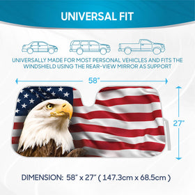 bdk patriotic eagle side tapered edge close-up for snug windshield fit and coverage benefit
