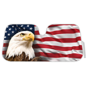 BDK patriotic visor front view showing full flag design and bold eagle protect interior