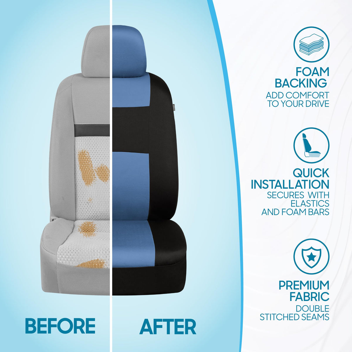 BDK rear split bench fit illustrating coverage and tidy tuck-in result