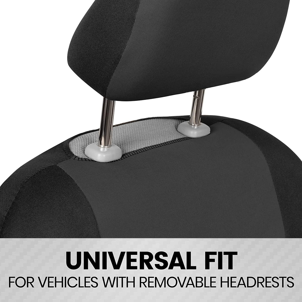 BDK seat covers installed in SUV demonstrating universal fit and clean interior look