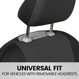 BDK seat covers installed in SUV demonstrating universal fit and clean interior look