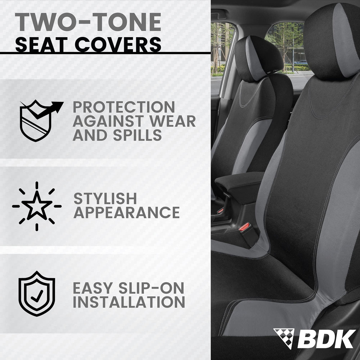 BDK rear bench cover installed with coordinated two-tone look